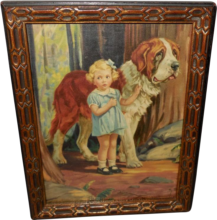 Small Print Of Girl With St - Painting (743x743), Png Download