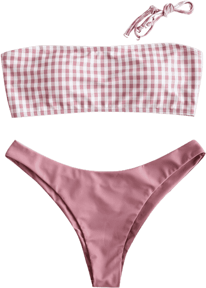 Best Bandeau Gingham Bikini Set - Panties (480x640), Png Download
