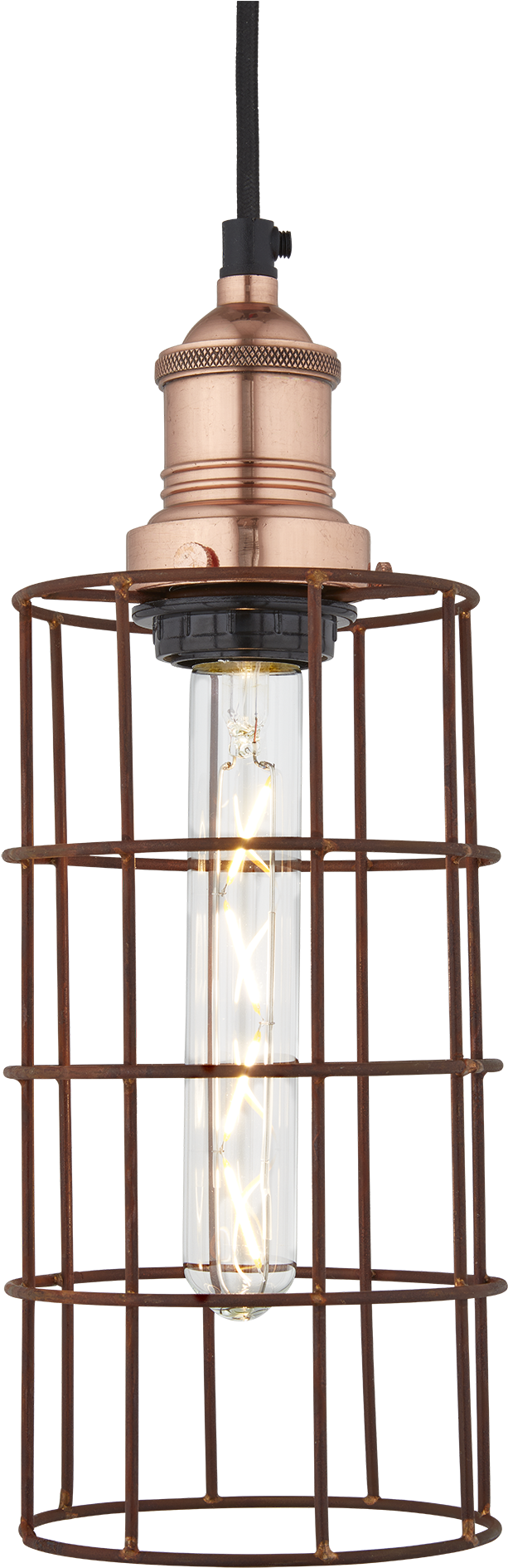 Brooklyn Rusty Cage Pendant - Ceiling Fixture (2048x2048), Png Download