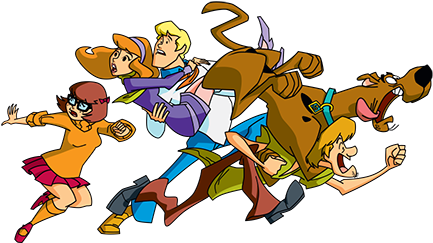 Scooby-doo Spøgelseshus Super Tilbud - Scooby Doo Characters Running (445x256), Png Download