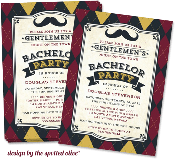 Mustache Invitation Design - Invitation Design Party (630x576), Png Download