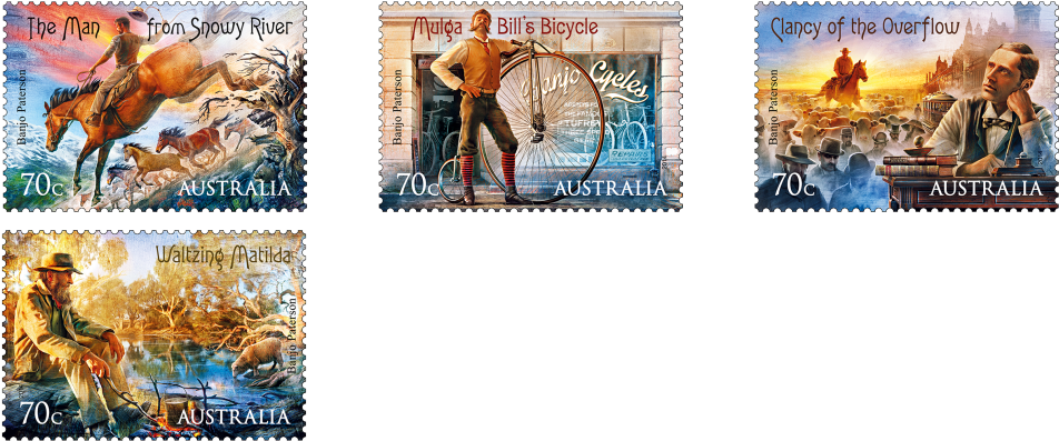 2014 Bush Ballads Stamp Issue - Postage Stamp (970x444), Png Download