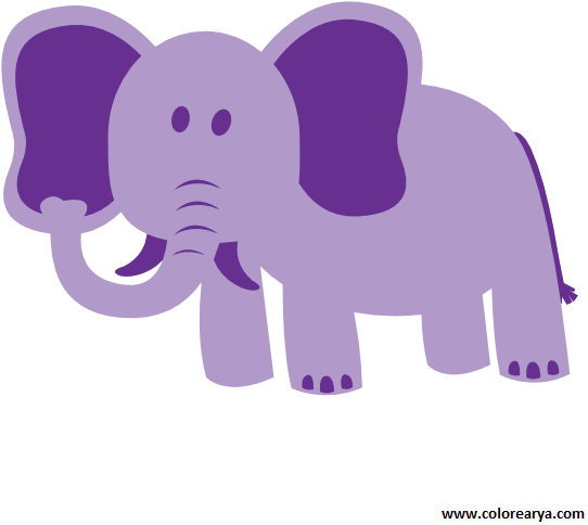 Dibujos Para Pintar Elefante - Purple Elephant Clipart (555x555), Png Download