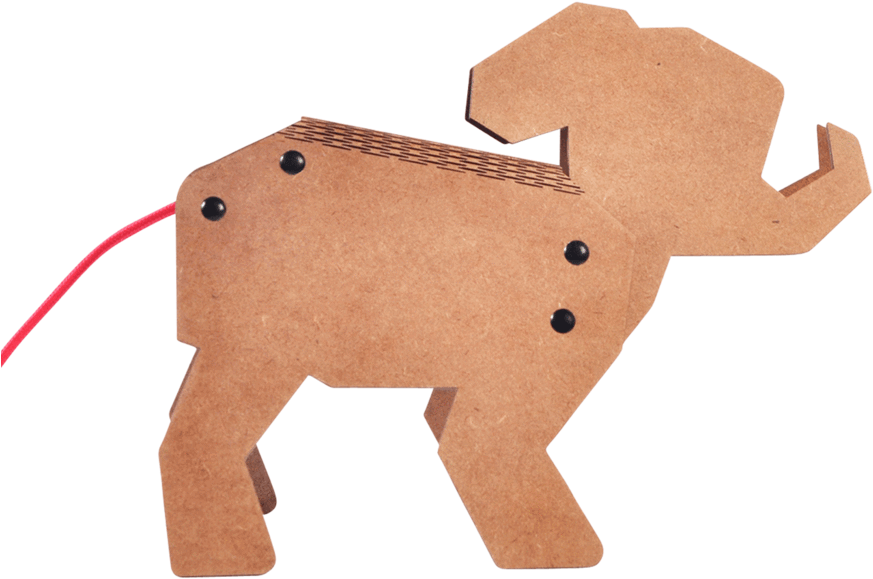 Lub Elefante Lámpara Con Impresión 3d De Madera - Indian Elephant (1024x1024), Png Download