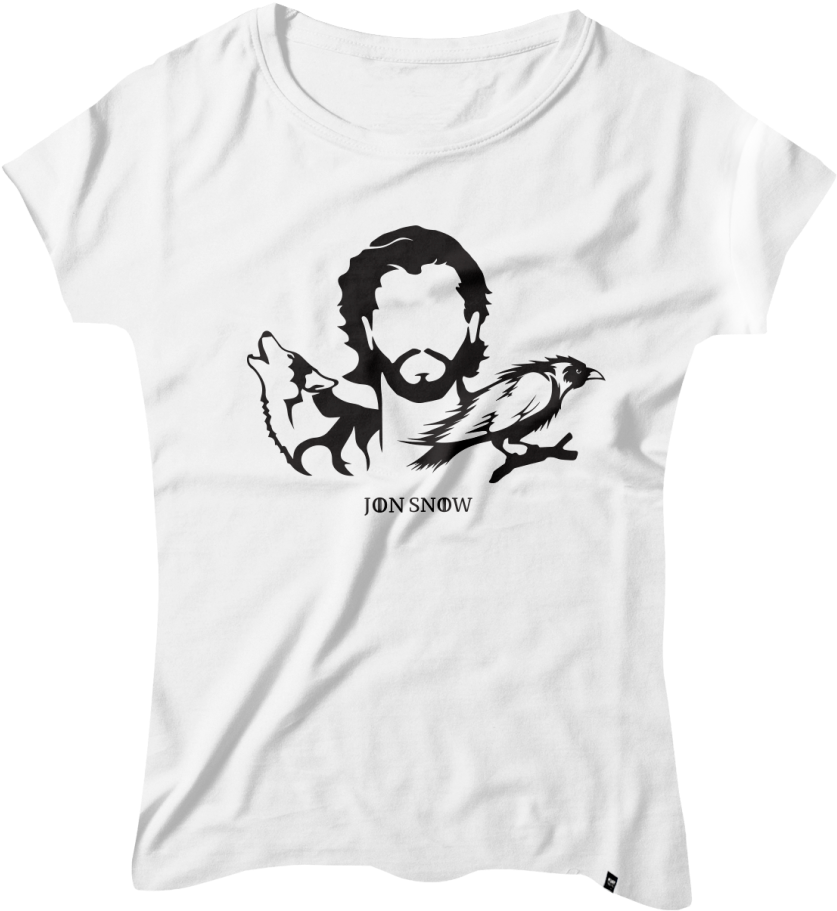 Camiseta Feminina John Snow Mo9072 - Coffee V Neck T Shirts (951x1000), Png Download