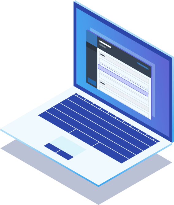 Blue Course Evaluation On Laptop - Flat Panel Display (627x714), Png Download