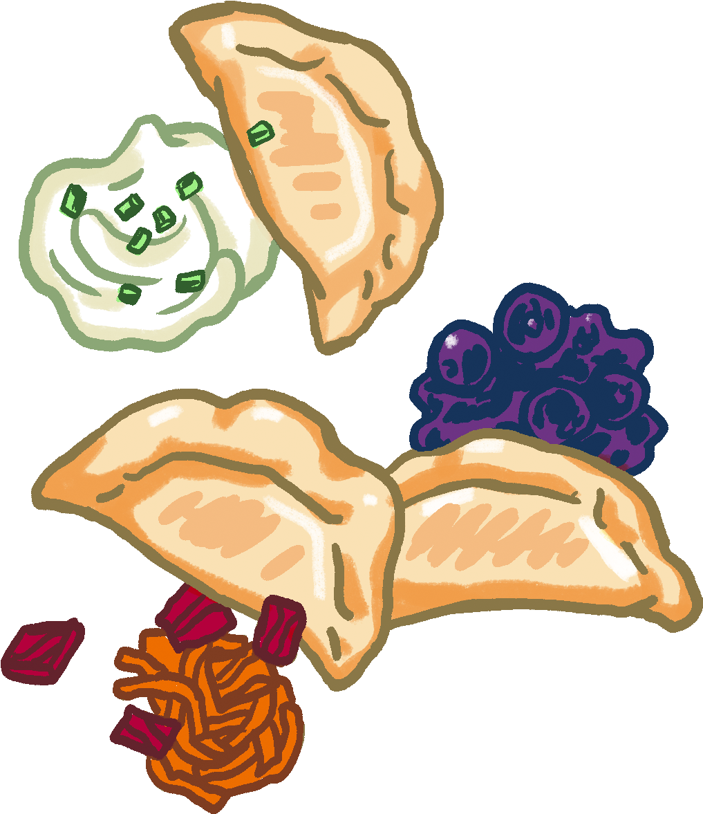 Dumpling Clipart Perogy - Polish Food Clip Art (1162x1354), Png Download