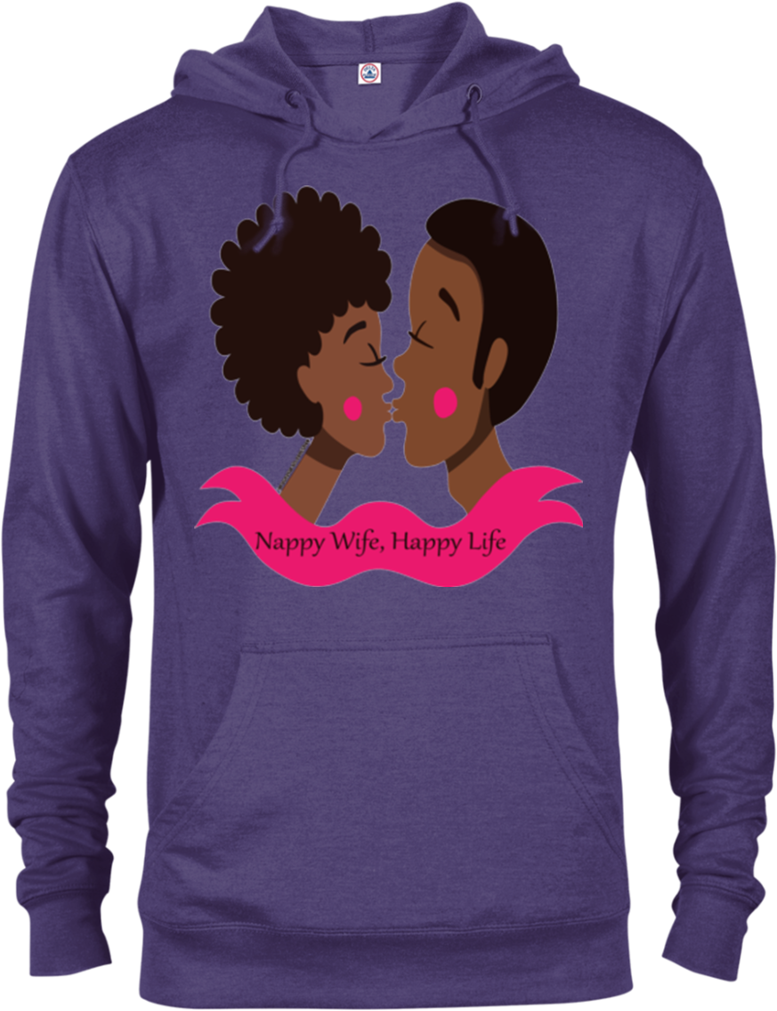 Nappy Wife Happy Life French Terry Hoodie - Sweatshirt (1155x1155), Png Download