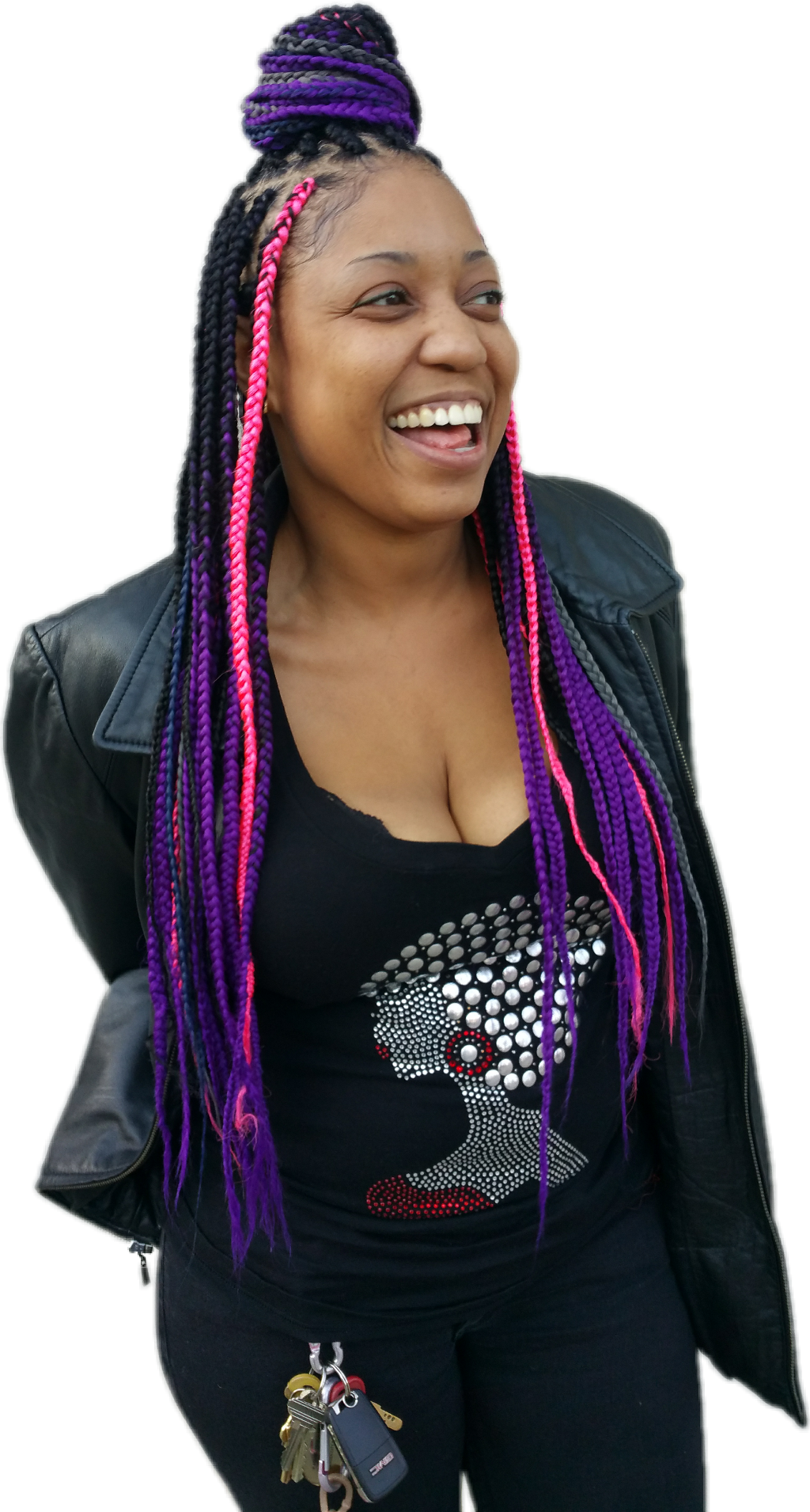 Braids Smile Laugh Report Abuse - Girl (1024x1910), Png Download