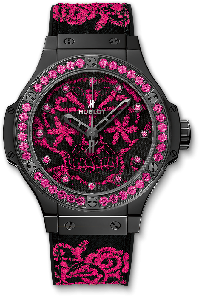 Big Bang Broderie Sugar Skull Fluo Hot Pink (1000x1000), Png Download