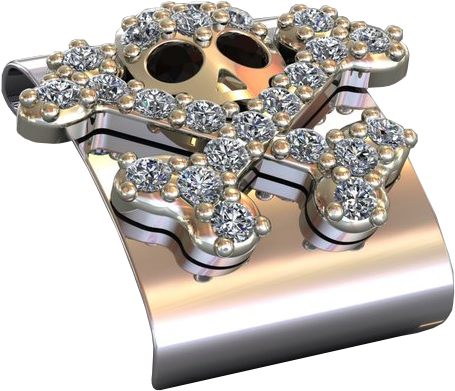 The "black Diamond Eyes Skull Symbol" That Customize - Engagement Ring (750x600), Png Download