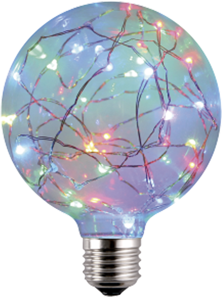 Bombillo Led G95 1w Rgb - Led Fairy Bulb (600x600), Png Download