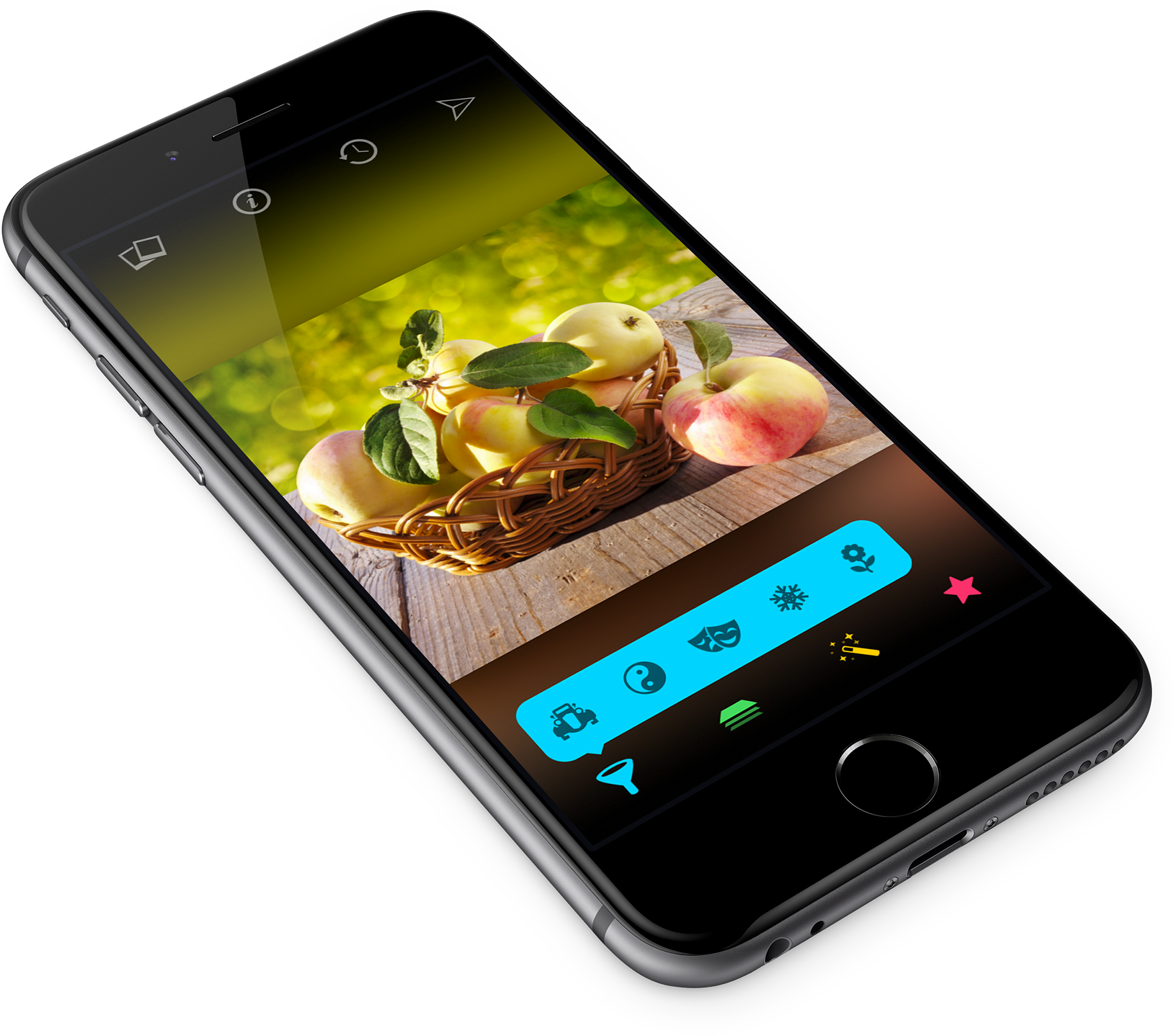 Filters For Iphone - Tilted Iphone (1838x1620), Png Download