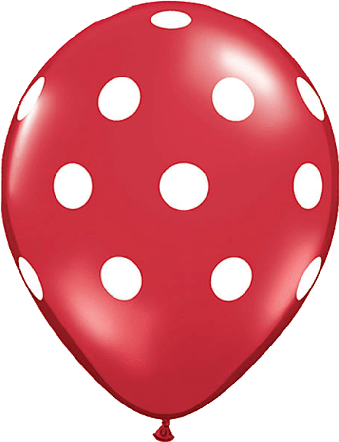 São Diversos Tipos E Estilos De Balões Png Para Você - Red Polka Dot Balloon (1140x972), Png Download
