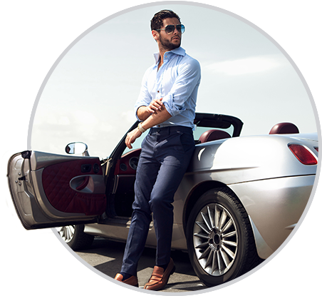 When You Save 20% On Your Car Wash - Luxury Car With Man (970x420), Png Download