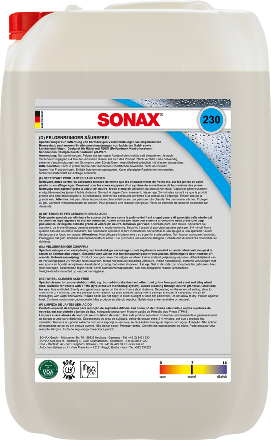 02307050 Sonax Felgenreiniger 25l - Sonax (1180x885), Png Download
