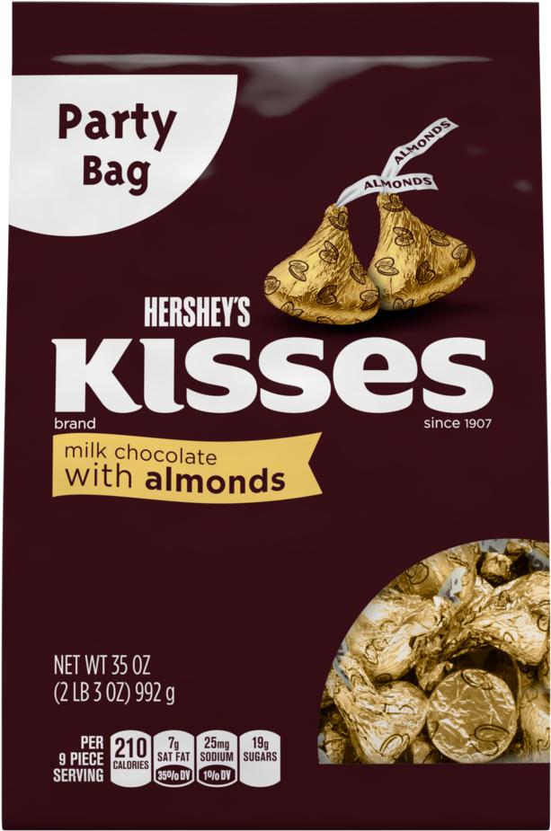 Hershey's Kisses Almond Chocolate (1000x1000), Png Download