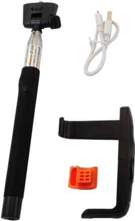 Bluetooth Self-cam Monopod - F-clamp (600x600), Png Download