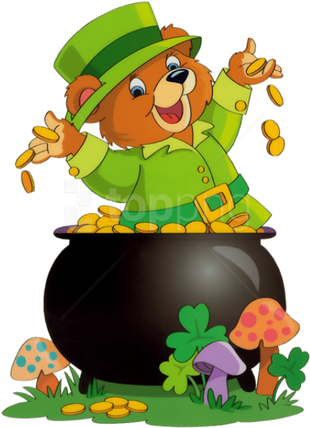 Free Png Download Saint Patrick Bear With Pot Of Gold - Saint Patrick's Day (480x640), Png Download