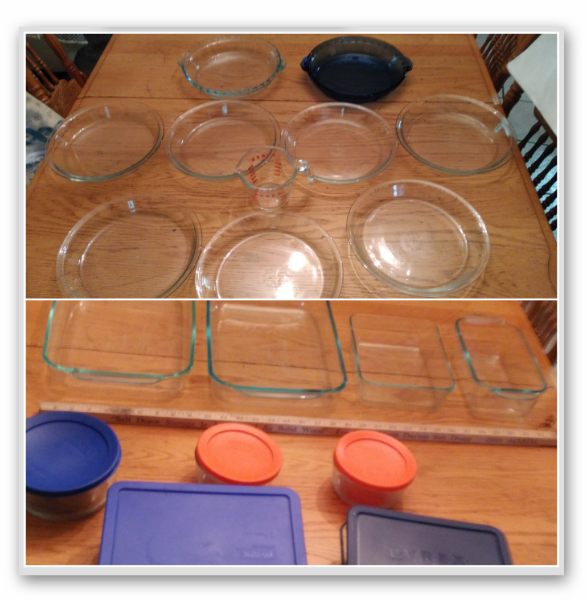 Large Lot 19 Pieces Original Pyrex Pie Plates Measuring - Plywood (596x600), Png Download
