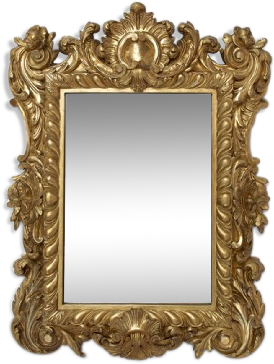 Mirror Wooden Gold Regency, About - Brass (1457x1457), Png Download
