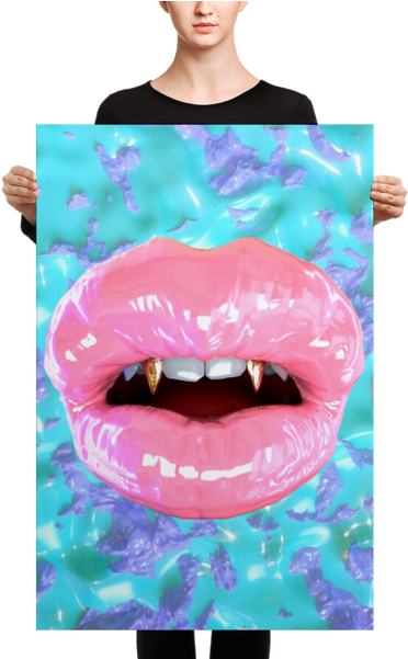 Pink Lips Canvas - Slime Purple (600x600), Png Download