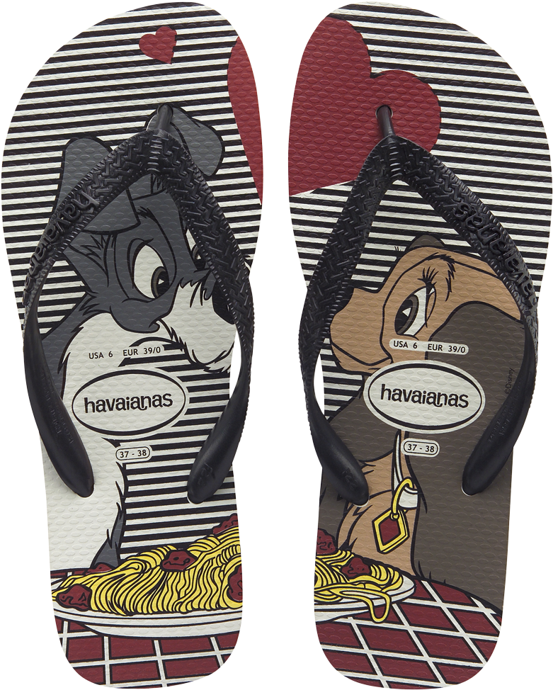 Havaianas Lady And The Tramp Valentines Day Flip Flops - Disney Havaianas Adults (780x1000), Png Download