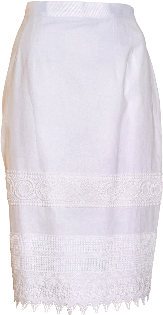 Liz Jordan Lace Trim Skirt $129 - Pencil Skirt (450x750), Png Download