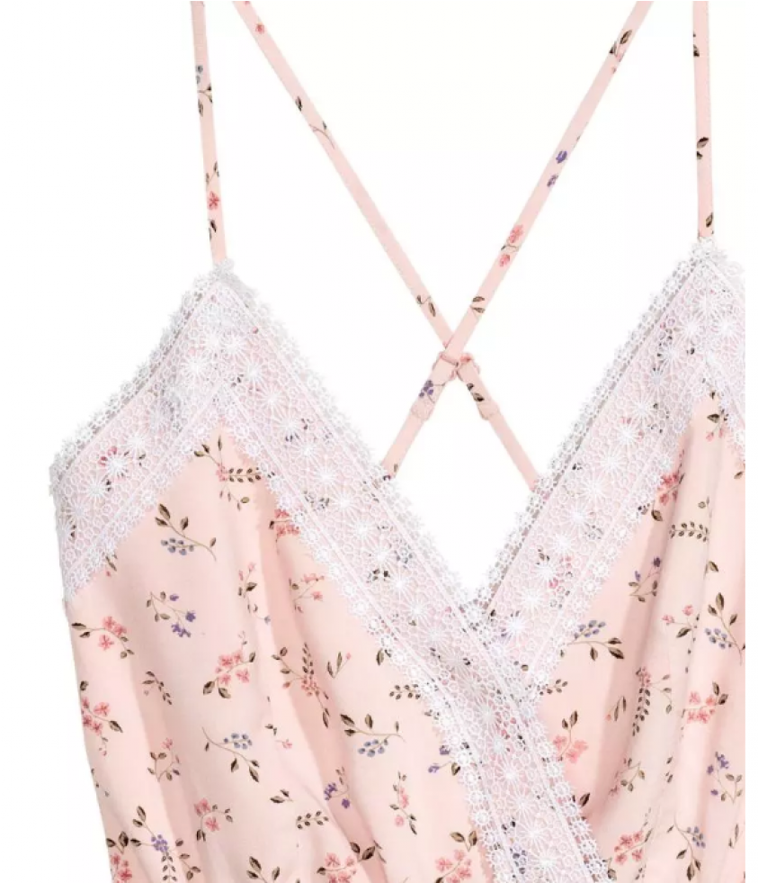 New Design Summer Jumpsuit With Lace Trim V Neckline - Pattern (1700x980), Png Download