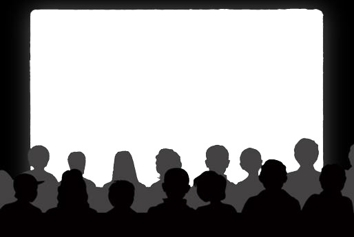 Cinema Theater Show Audience Silhouette Silhouettecinem - Audience Silhouette (514x345), Png Download