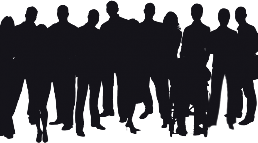 Applause Transparent Stock Huge Freebie Download - Row Of People Silhouette (825x510), Png Download