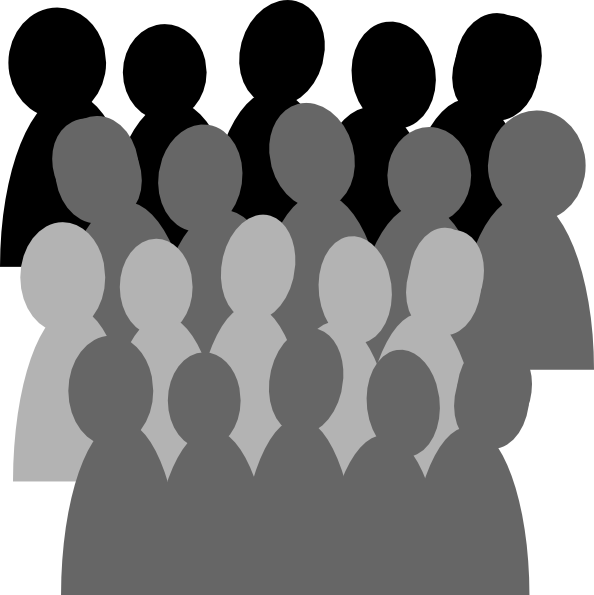Crowd Of People Panda Free Images Audienceclipart - Crowd Clipart (594x595), Png Download