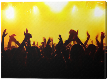 Silhouettes Of Concert Crowd In Front Of Bright Stage - Escenario Concierto Luces (400x400), Png Download