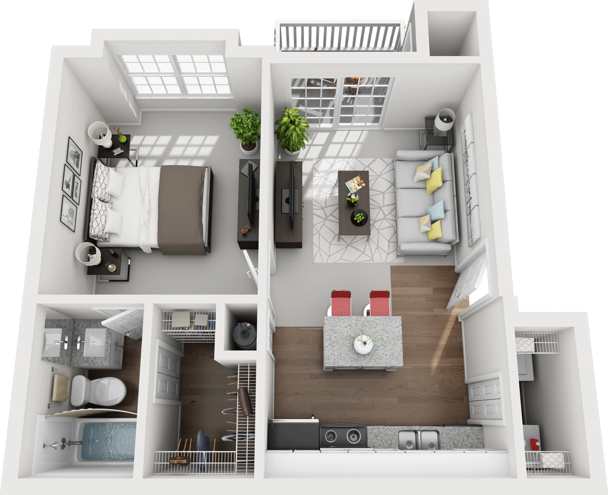 The Laurel - Gentry Square Apartments (1196x974), Png Download
