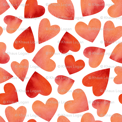 Valentines Day Watercolor Hearts - Liebe Ist Im Luft-muster Kissen (400x400), Png Download