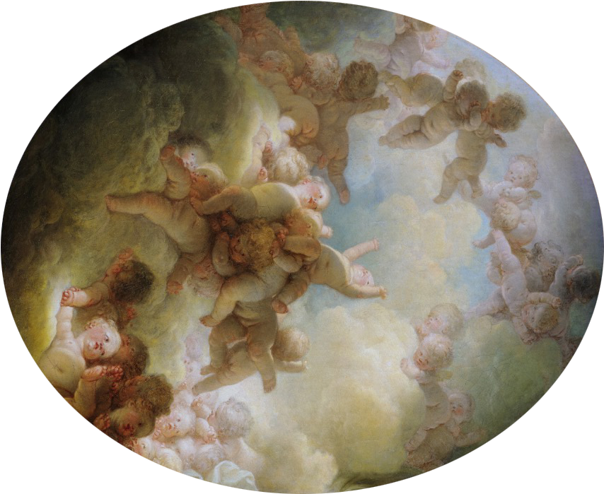 1767 Fragonard - Fragonard L Essaim D Amours (880x721), Png Download