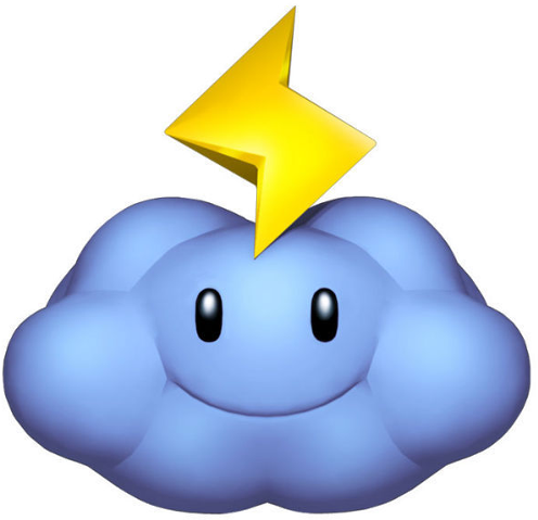 496px-thunder Cloud - Mario Kart Wii Items (496x479), Png Download