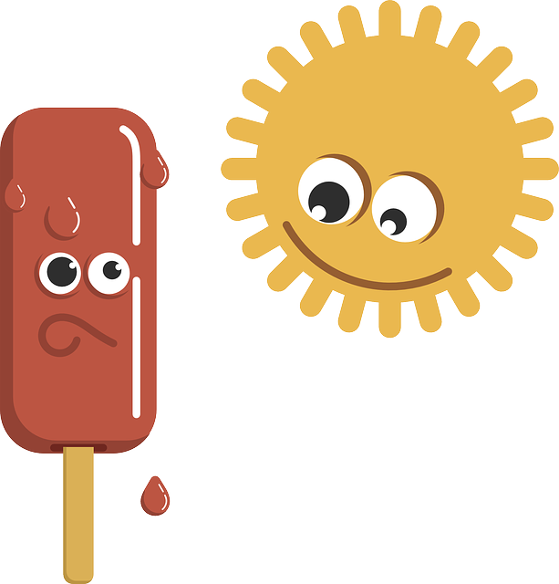 Melting, Popsicle, Sun, Heat, Ice Cream, Lollipop - Helado Derretido Por El Sol (613x640), Png Download