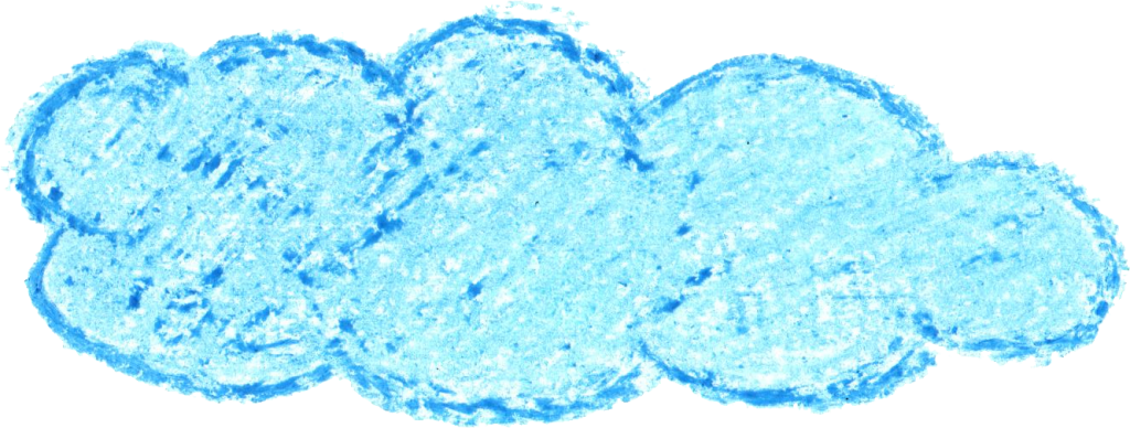 Png File Size - Cloud Drawing With Color (1024x388), Png Download