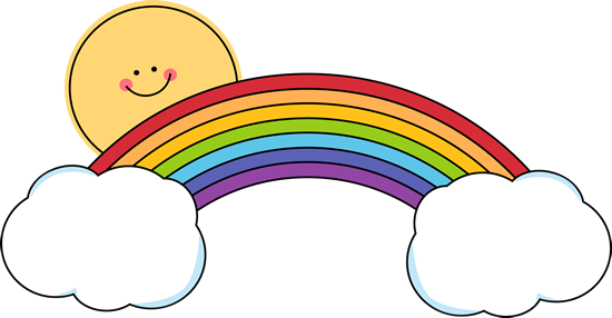 Jpg Black And White Rainbow Clipart With Clouds - Cute Rainbow Clipart (550x286), Png Download