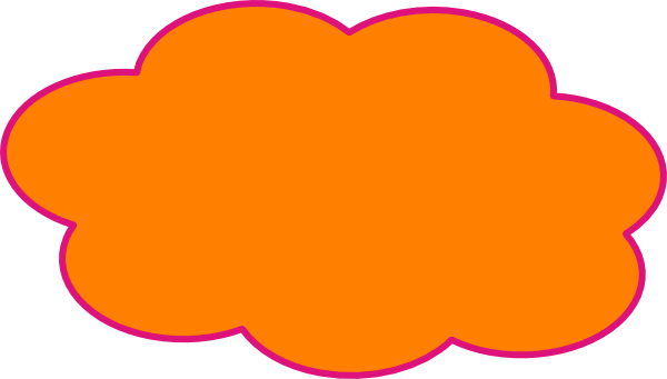 Cloud Clip Art At Clker Com Vector - Orange Cloud Clipart (600x341), Png Download