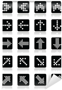 Dotted Arrows On Black Square Icons Set Isolated On - Organizar App Por Cor (400x400), Png Download