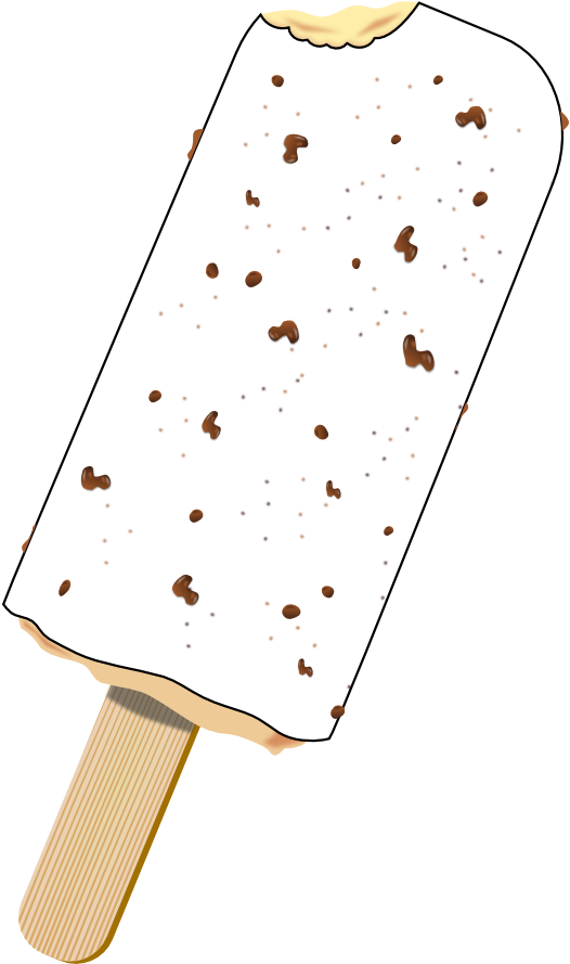 Food Choclate Popsicle Icecream Black White Line Art - Clip Art (555x932), Png Download