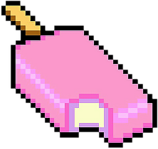 Popsicle Icecream Aesthetic Pink Freetoedit - Pixel Ice Cream (508x480), Png Download