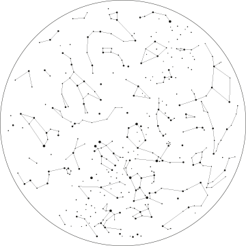 Starry Light Lamp - Constellation Pictures Black And White (360x360), Png Download