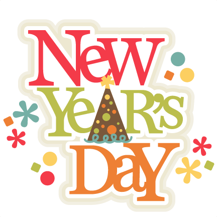 New Year's Day Title Scrapbook Cut File Cute Clipart - New Years Day Png (432x432), Png Download