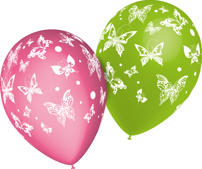 Bolsa De Globos De Látex Impresos 32 Cm Mariposas - Globos De Mariposas (858x718), Png Download