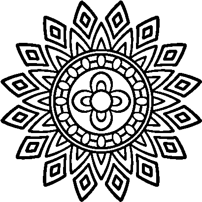 Dibujo De Mandala Destellos Para Colorear - Geometrical Motifs Drawings (600x470), Png Download