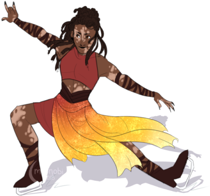 Pose Practice Turned Into Figure-skating Au W/ Kairo - Illustration (500x474), Png Download