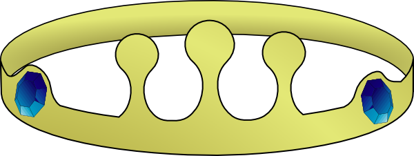 Free Vector Bejewelled Crown With Three Risers Clip - People Icon (600x226), Png Download